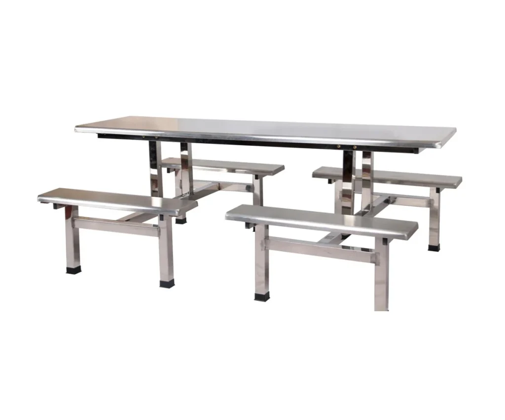 Stainless steel dining bench table