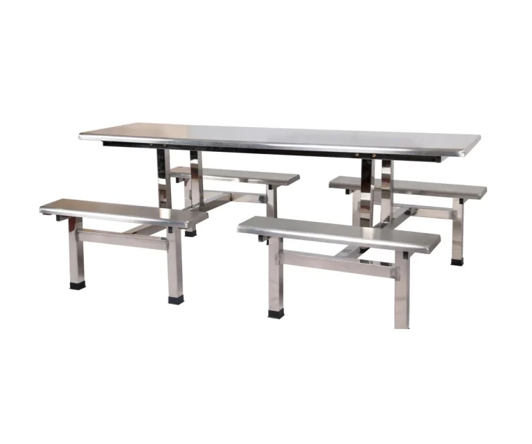 Stainless steel dining bench table
