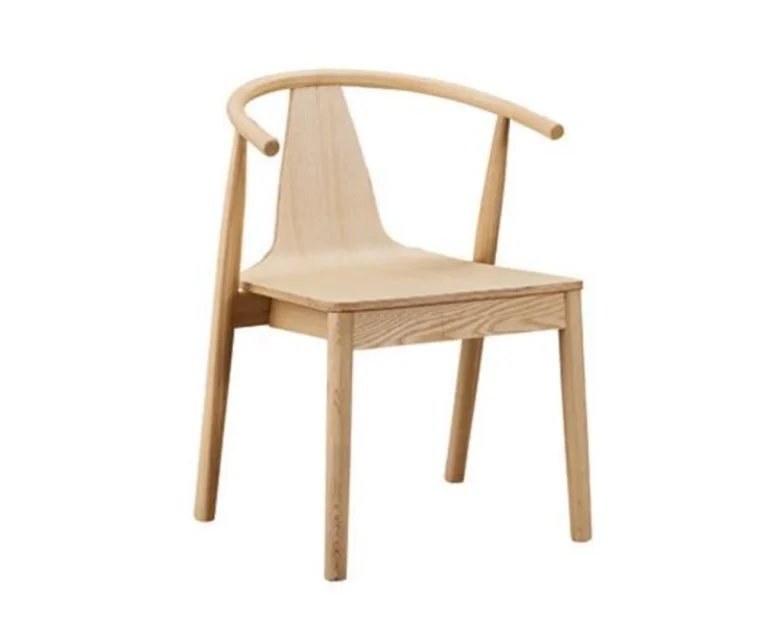 Sculpted-back solid wood dining chair